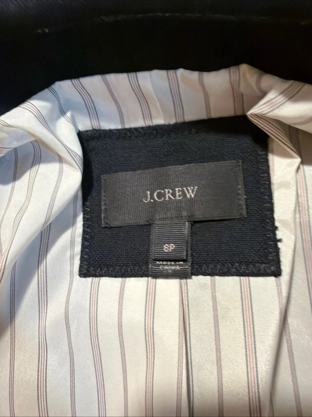J Crew Blazer Womens Sz 8 Petite Navy Blue Gold Buttons Schoolboy Wool